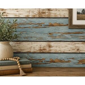 Old Salem WP4-WDD Wood Vinyl Peel Stick Wallpaper 20.5" x 18ft Rustic